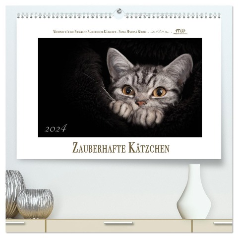 Zauberhafte Kätzchen (hochwertiger Premium Wandkalender 2024 DIN A2 quer), Kunstdruck in Hochglanz - Martina Wrede
