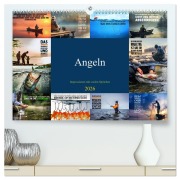 Cover-Bild zum Titel 'Angeln - Impressionen mit coolen Sprüchen (hochwertiger Premium Wandkalender 2026 DIN A2 quer), Kunstdruck in Hochglanz' von 'Susan Michel'