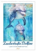 Zauberhafte Delfine. Aquarelle von Spiel und Spaß in den Wellen (Wandkalender 2025 DIN A2 hoch), CALVENDO Monatskalender - Rose Hurley