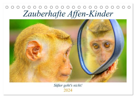 Zauberhafte Affenkinder. Süßer geht¿s nicht! (Tischkalender 2024 DIN A5 quer), CALVENDO Monatskalender - Rose Hurley