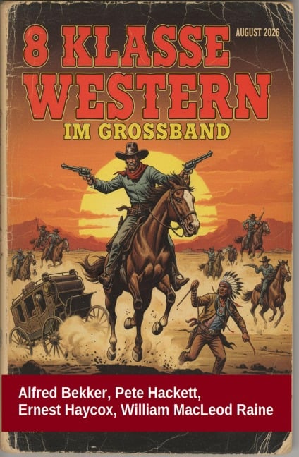 8 Klasse Western im Großband August 2026 - Alfred Bekker, Pete Hackett, Ernest Haycox, William Macleod Raine