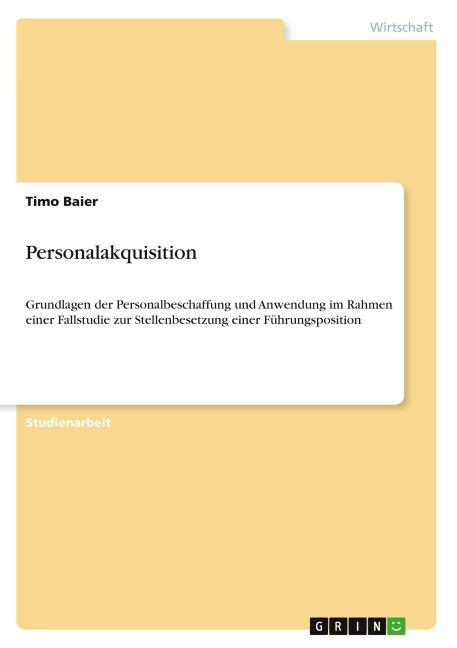 Personalakquisition - Timo Baier