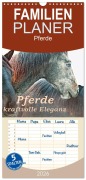 Familienplaner 2026 - Pferde - kraftvolle Eleganz mit 5 Spalten (Wandkalender, 21 x 45 cm) CALVENDO - Liselotte Brunner-Klaus