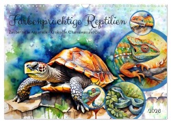 Cover-Bild zum Titel 'Farbenprächtige Reptilien (Wandkalender 2026 DIN A3 quer), CALVENDO Monatskalender' von 'Claudia Kleemann'