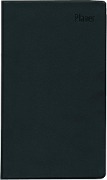Taschenplaner schwarz 2025 - Bürokalender 9,5x16 cm - 32 Seiten - 1 Monat auf 2 Seiten - separates Adressheft - faltbar - Notizheft - 520-1020 - 