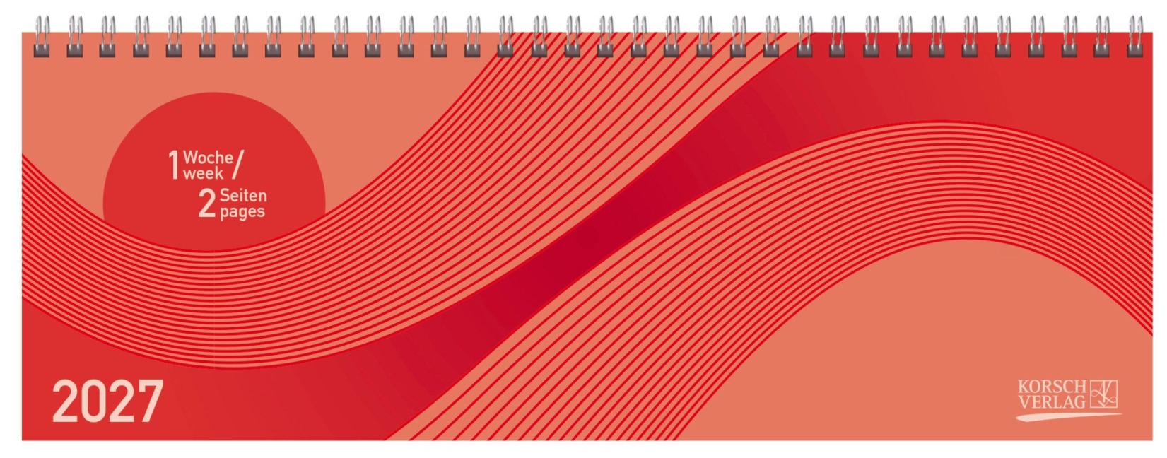 Tischkalender quer Professional Colourlux 2027 rot - 