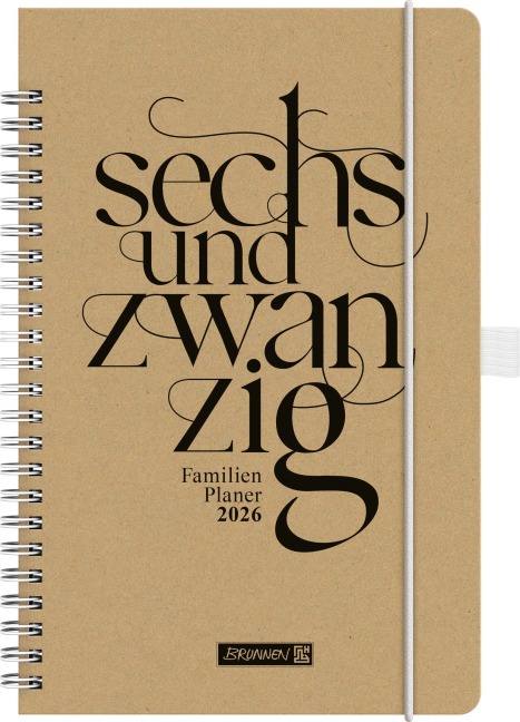 BRUNNEN 1070290036 | Buchkalender Familienplaner 2026 "Sechsundzwanzig" | A5, Papier - 