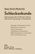 Cover-Bild zum Titel 'Schlackenkunde' von 'Wilhelm Gumz, Marie-Therese Mackowsky, Helmut Kirsch'
