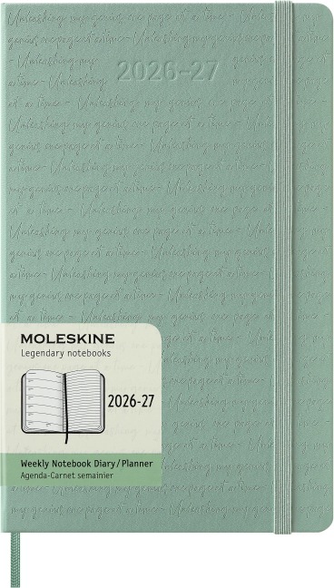 Moleskine 18 Monate Wochen Notizkalender 2026/2027, L/A5, 1 Wo = 1 Seite, rechts linierte Seite, fester Einband, Salbeigrün - 