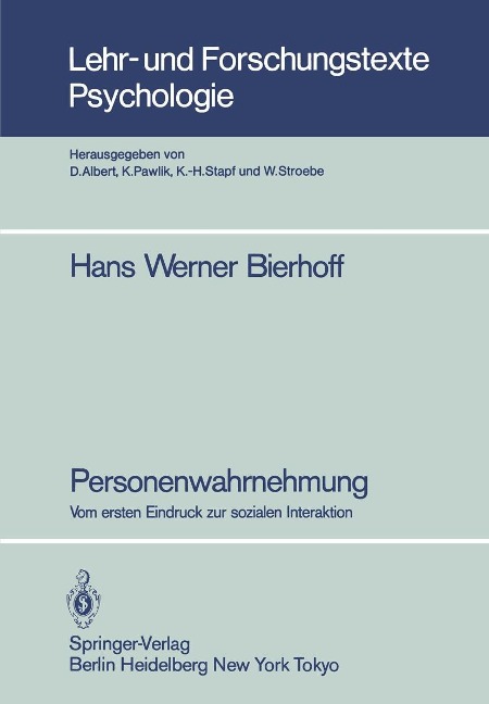 Personenwahrnehmung - Hans Werner Bierhoff