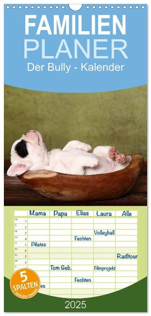 Familienplaner 2025 - Der Bully - Kalender Familienplaner hoch mit 5 Spalten (Wandkalender, 21 x 45 cm) CALVENDO - Jeanette Hutfluss