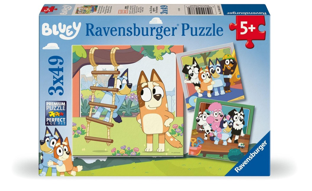 Kinderpuzzle 3x49 Teile - Bluey - Erinnerungen schaffen - 