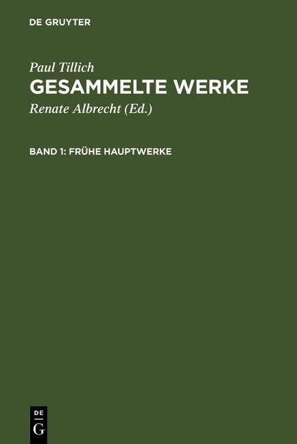 Frühe Hauptwerke - Paul Tillich