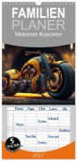 Cover-Bild zum Titel 'Familienplaner 2027 - Motorrad illusionen mit 5 Spalten (Wandkalender, 21 x 45 cm) CALVENDO' von 'Dirk Meutzner'