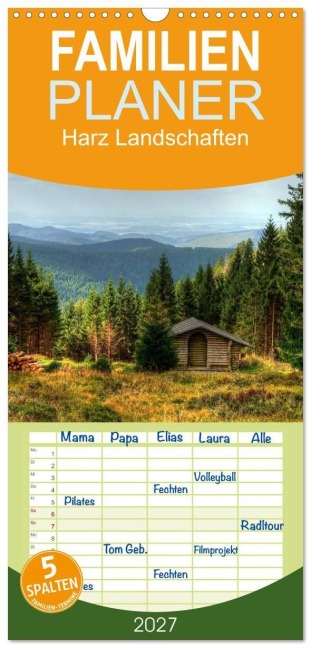 Familienplaner 2027 - Harz Landschaften mit 5 Spalten (Wandkalender, 21 x 45 cm) CALVENDO - Steffen Gierok