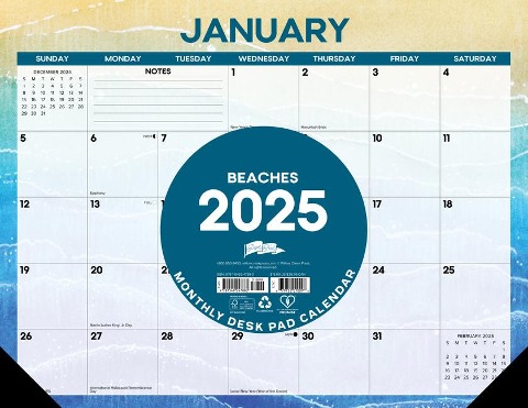 Beaches 2025 22 X 17 Deskpad - Willow Creek Press