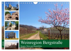 Cover-Bild zum Titel 'Weinregion Bergstraße Burgen, Wein und Mandelblüte (Wandkalender 2026 DIN A4 quer), CALVENDO Monatskalender' von 'Ilona Andersen'