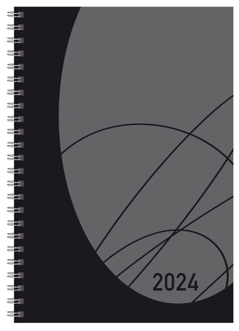 Buchkalender Wochentimer Flexi Colourlux schwarz 2024 - 