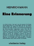 Cover-Bild zum Titel 'Eine Erinnerung' von 'Heinrich Mann'