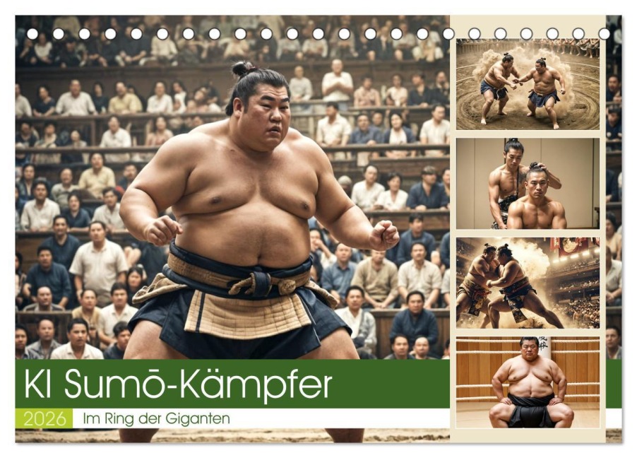 KI Sumo-Kämpfer Im Ring der Giganten (Tischkalender 2026 DIN A5 quer), CALVENDO Monatskalender - Claudia Schimmack
