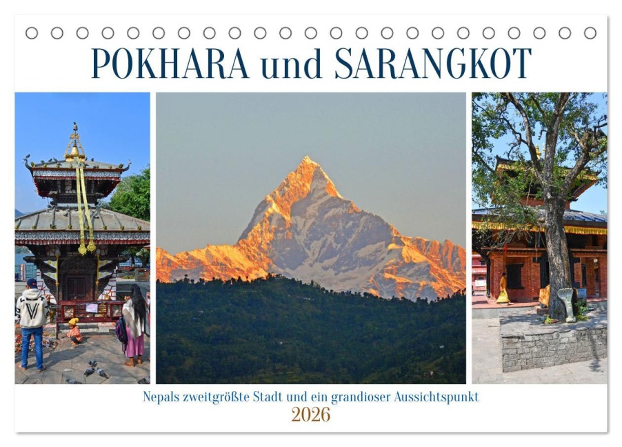POKHARA und SARANGKOT (Tischkalender 2026 DIN A5 quer), CALVENDO Monatskalender - Ulrich Senff