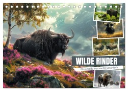 Cover-Bild zum Titel 'Wilde Rinder (Tischkalender 2026 DIN A5 quer), CALVENDO Monatskalender' von 'Sabine Löwer'