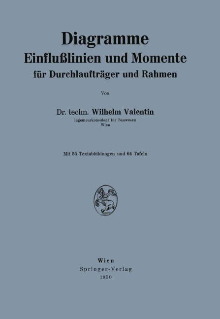 Diagramme Einflußlinien und Momente für Durchlaufträger und Rahmen - Wilhelm Valentin
