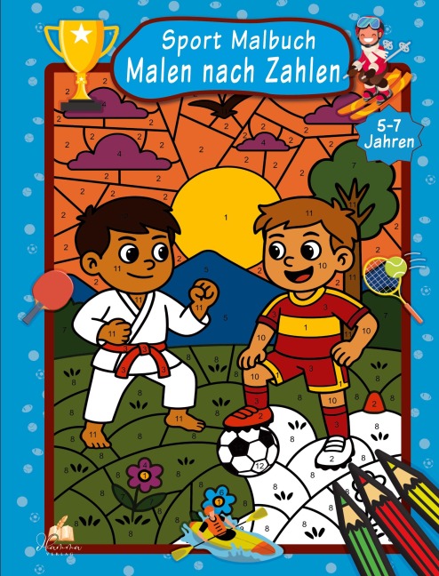 Malen nach Zahlen Sport Malbuch für Jungen ab 5-7 Jahren mit 50 Ausmalbildern - Josef Mickey Müller
