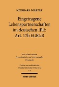 Cover-Bild zum Titel 'Eingetragene Lebenspartnerschaften im deutschen IPR: Art. 17b EGBGB' von 'Meinhard Forkert'