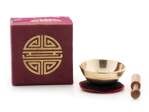 Mini-Klangschale - Set in Box mini violett/brokat longevity 5146 - 