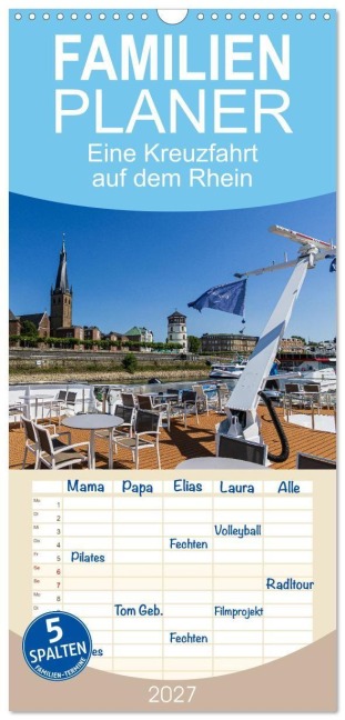 Familienplaner 2027 - Eine Kreuzfahrt auf dem Rhein mit 5 Spalten (Wandkalender, 21 x 45 cm) CALVENDO - Mitifoto Düsseldorf