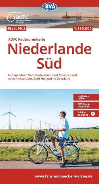 BVA ADFC Radtourenkarte Niederlande Süd, mit Knotenpunkten 1:150.000 - 