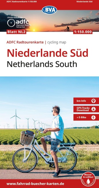 BVA ADFC Radtourenkarte Niederlande Süd, mit Knotenpunkten 1:150.000 - 
