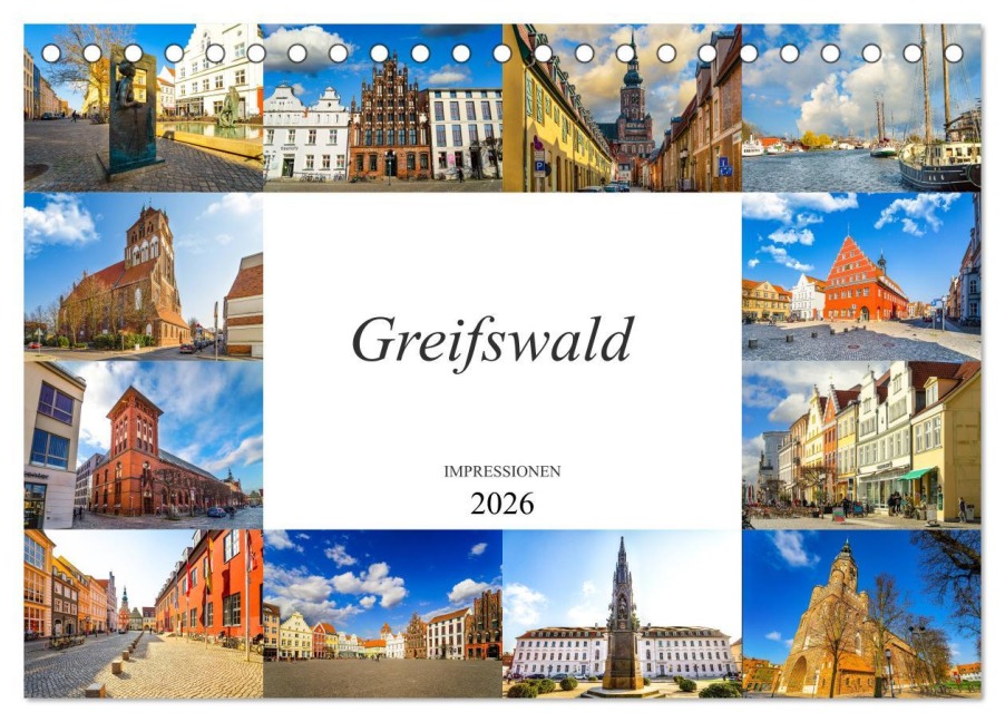 Greifswald Impressionen (Tischkalender 2026 DIN A5 quer), CALVENDO Monatskalender - Dirk Meutzner