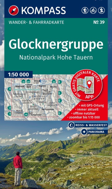 KOMPASS Wanderkarte 39 Glocknergruppe, Nationalpark Hohe Tauern 1:50.000 - 