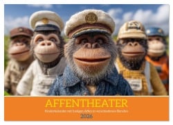 Cover-Bild zum Titel 'Affentheater - Kinderkalender mit lustigen Affen in verschiedenen Berufen (Wandkalender 2026 DIN A3 quer), CALVENDO Monatskalender' von 'Mb Fotografie'