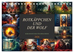 Cover-Bild zum Titel 'Rotkäppchen und der Wolf (Tischkalender 2026 DIN A5 quer), CALVENDO Monatskalender' von 'Dirk Meutzner'