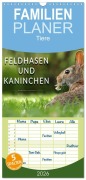 Cover-Bild zum Titel 'Familienplaner 2026 - Feldhasen und Kaninchen mit 5 Spalten (Wandkalender, 21 x 45 cm) CALVENDO' von 'Peter Roder'