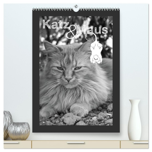 Katz & Maus (hochwertiger Premium Wandkalender 2026 DIN A2 hoch), Kunstdruck in Hochglanz - Julia Schäfer
