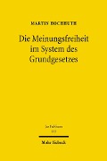 Cover-Bild zum Titel 'Die Meinungsfreiheit im System des Grundgesetzes' von 'Martin Hochhuth'