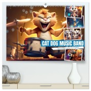 Cat dog music band (High Quality Premium Wall Calendar 2026 DIN A2 landscape),CALVENDO 12 Month Wall Calendar - Sabine Löwer