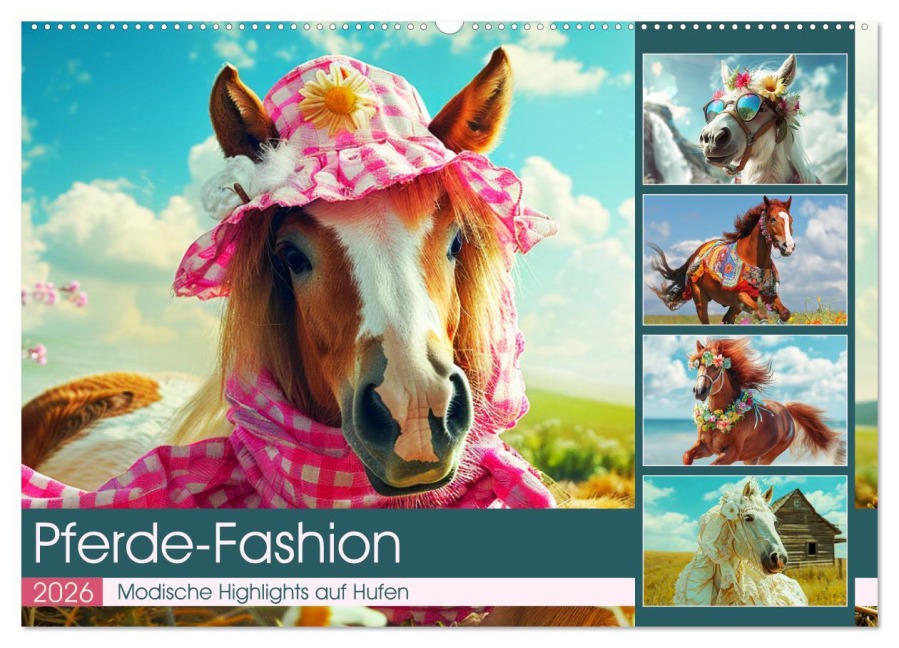 Pferde-Fashion. Modische Highlights auf Hufen (Wandkalender 2026 DIN A2 quer), CALVENDO Monatskalender - Rose Hurley