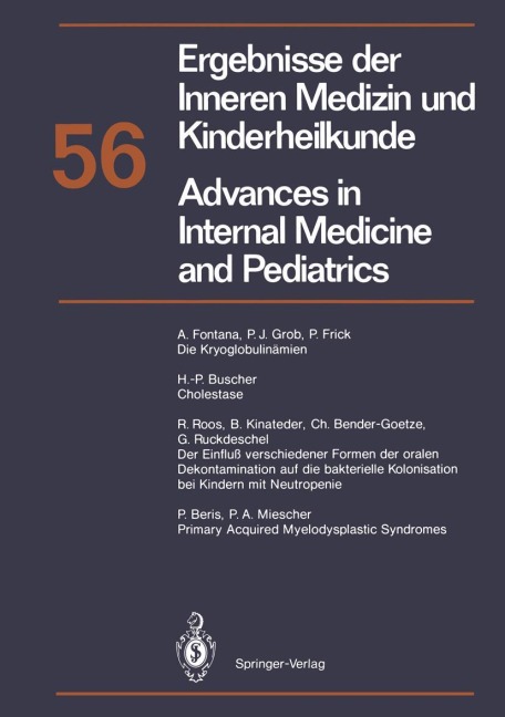 Ergebnisse der Inneren Medizin und Kinderheilkunde / Advances in Internal Medicine and Pediatrics - 