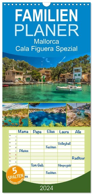 Familienplaner 2025 - Mallorca - Cala Figuera Spezial mit 5 Spalten (Wandkalender, 21 x 45 cm) CALVENDO - Jürgen Seibertz