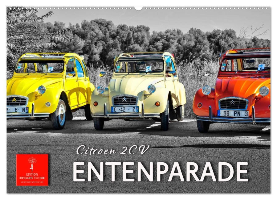 Citroën 2CV - Entenparade (Wandkalender 2025 DIN A2 quer), CALVENDO Monatskalender - Peter Roder