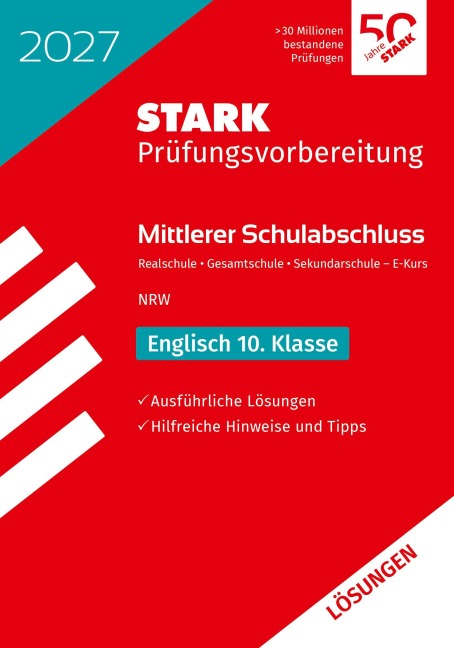 STARK Lösungen zu Englisch - Mittlerer Schulabschluss (MSA) 2027 NRW - Prüfungsvorbereitung - 