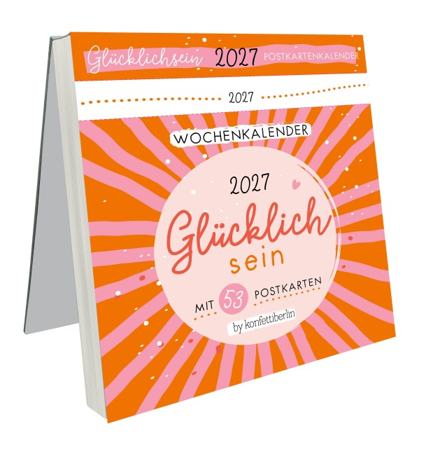 Postkartenkalender Glücklichsein 2027 by konfettiberlin - 