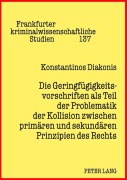 Cover-Bild zum Titel 'Die Geringfügigkeitsvorschriften als Teil der Problematik der Kollision zwischen primären und sekundären Prinzipien des Rechts' von 'Konstantinos Diakonis'