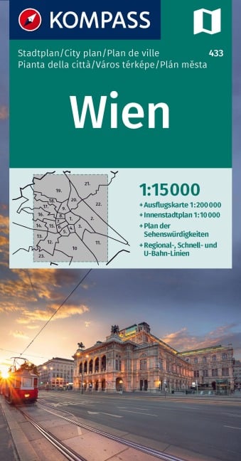 KOMPASS Stadtplan Wien 1:15.000 - 