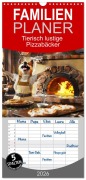 Cover-Bild zum Titel 'Familienplaner 2026 - Tierisch lustige Pizzabäcker mit 5 Spalten (Wandkalender, 21 x 45 cm) CALVENDO' von 'Peter Rübsamen'